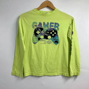 H&M Boy's Gamer Controller Graphic Crew Neck Long Sleeve Shirt Size 12/14